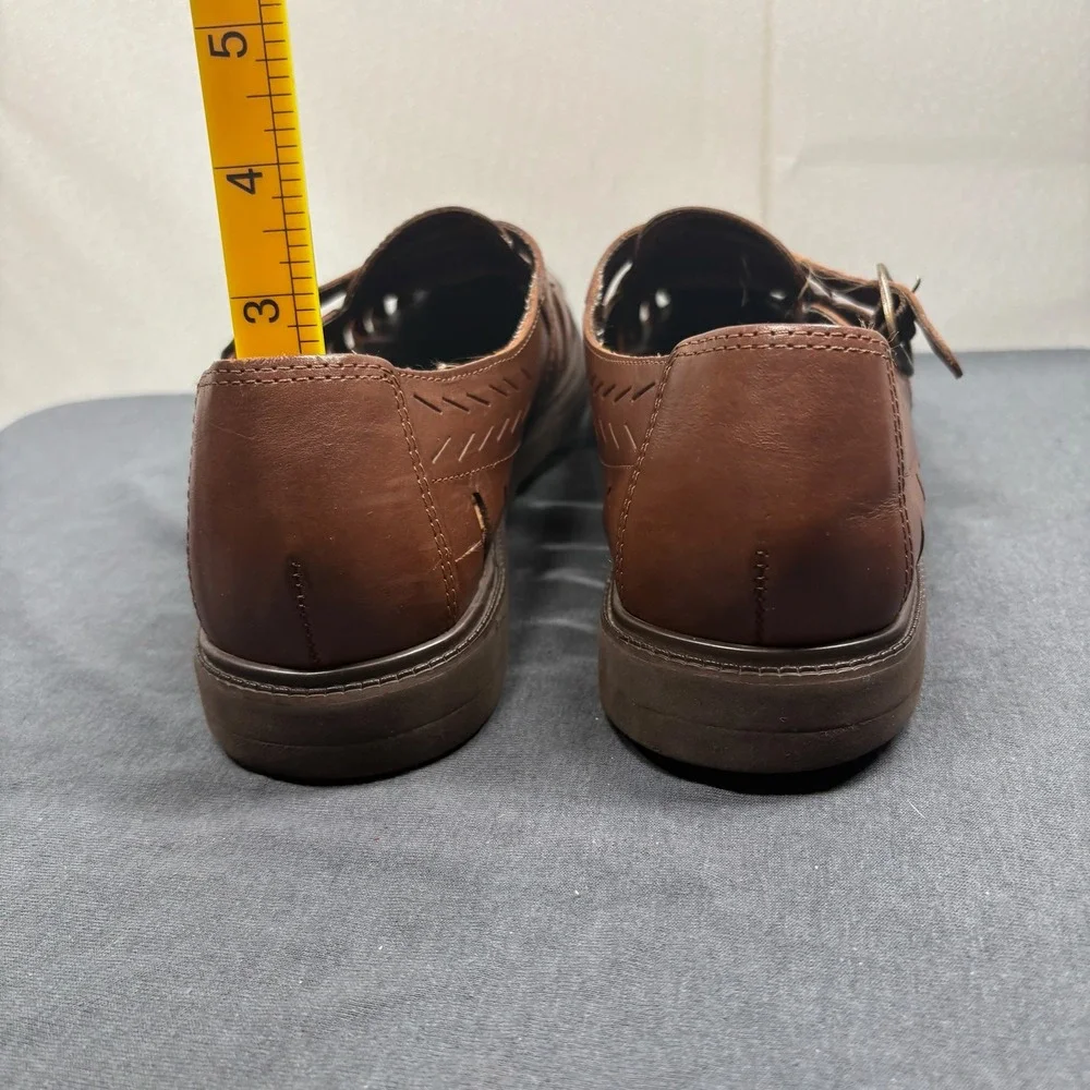 Stacy Adams Men Huarache Sandals Woven Leather 10.5 M Brown Fisherman Brazil